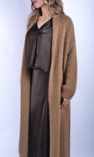 VELVETSNACK-cardigan-lungo-mohair-nocciola