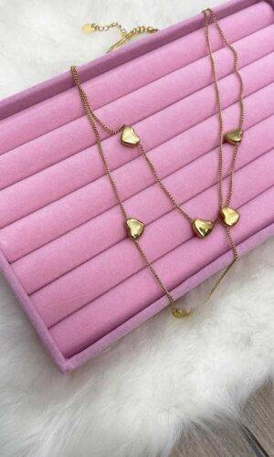 VelvetSnack Collana Cuori Oro