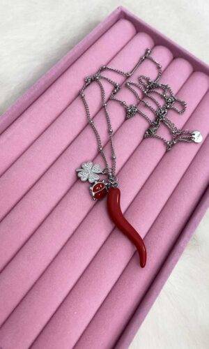 VelvetSnack Collana Good Luck Silver