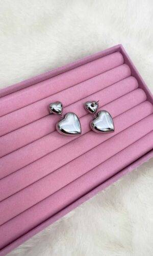 VelvetSnack Orecchini Doppio Cuore Silver