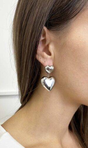 VelvetSnack Orecchini Doppio Cuore Silver