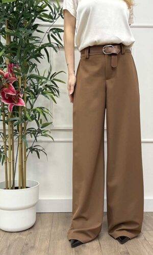 HaveOne Pantalone Palazzo Marrone Bruciato