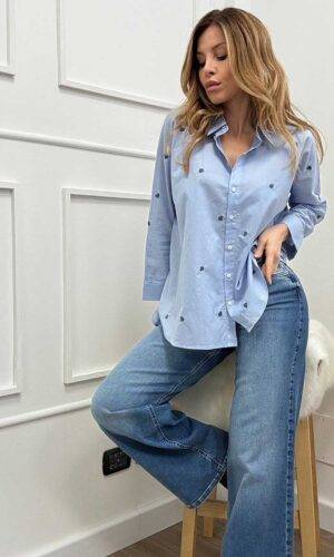 Only Camicia Cuori Celesti