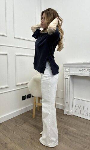 HaveOne Felpa Maniche in Pizzo Blue