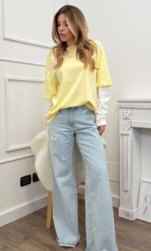 HaveOne T-shirt Manica Lunga Giallo