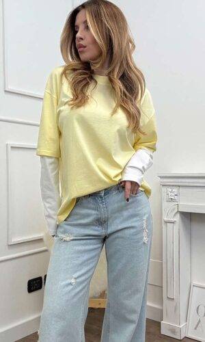 HaveOne T-shirt Manica Lunga Giallo