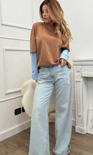 HaveOne T-shirt Manica Lunga Marrone