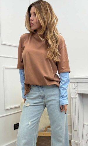 HaveOne T-shirt Manica Lunga Marrone