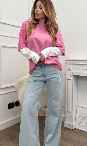 HaveOne T-shirt Manica Lunga Rosa
