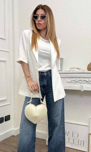 HaveOne Blazer Manica Corta Bianco