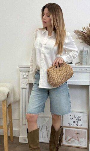 Only Camicia Elba Bianco