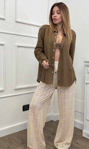 Only Camicia Elba Marrone