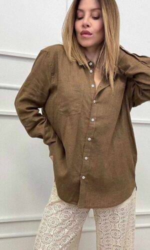 Only Camicia Elba Marrone