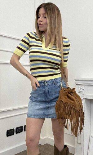 Only Polo Righe Giallo