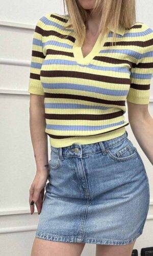 Only Polo Righe Giallo