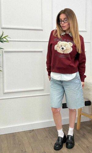 Only Felpa Teddy Burgundy