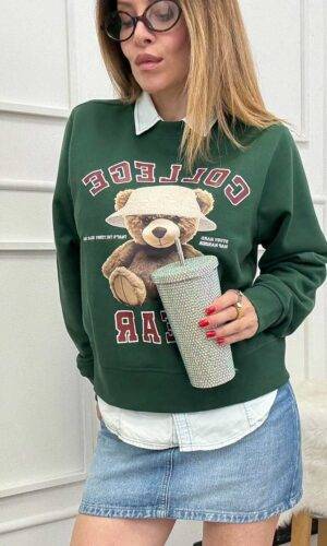 Only Felpa Teddy Verde