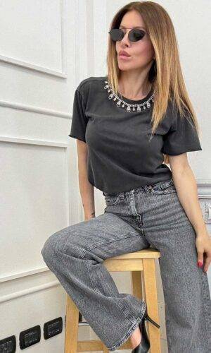 Only T-shirt Bling Bling Antracite