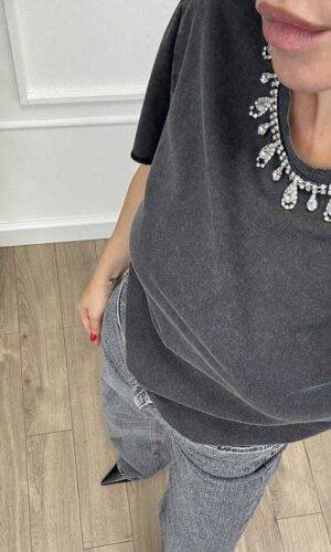 Only T-shirt Bling Bling Antracite
