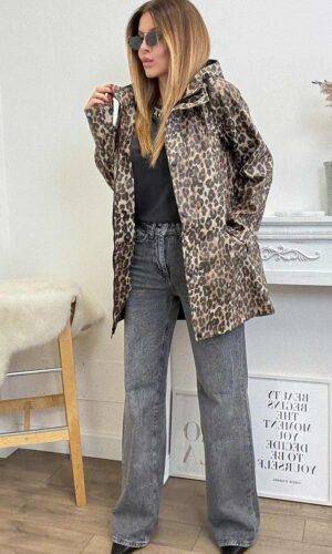 Vero Moda Giacca Impermeabile Leopardata