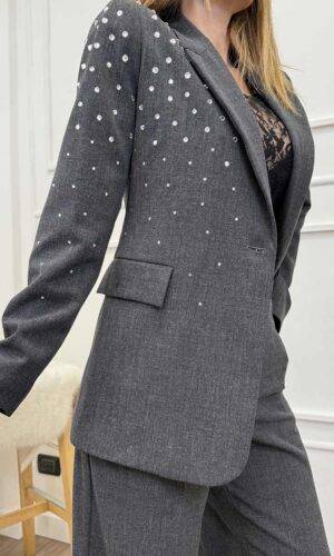 HaveOne Giacca Strass Grigio Melange