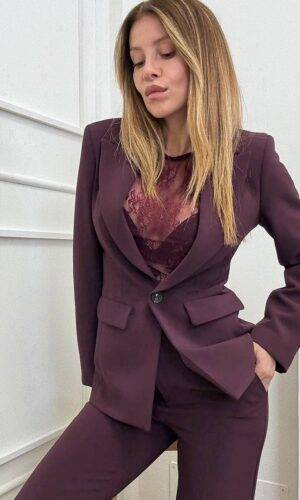 HaveOne Giacca Slim Bordeaux