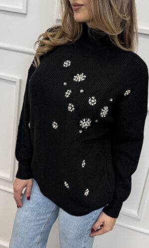 HaveOne Maglia Lupetto Applicazioni Nero