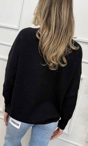 HaveOne Maglia Lupetto Applicazioni Nero