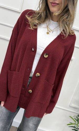 Only Cardigan Rib Cabernet