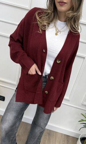 Only Cardigan Rib Cabernet