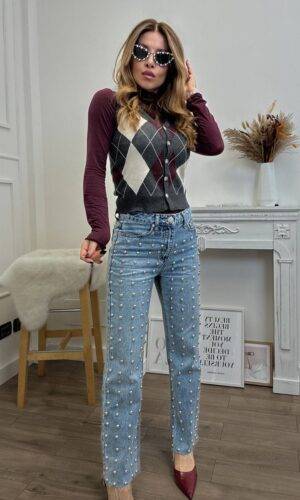 VelvetSnack Maglia Kim Collo Alto Vino