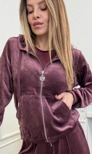 Only Felpa Tuta Ciniglia Vino