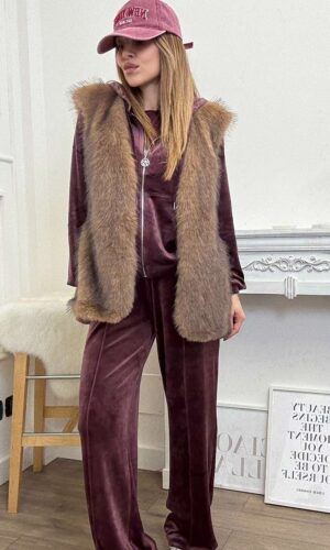 Only Felpa Tuta Ciniglia Vino