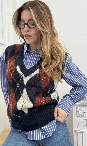 Only Gilet Rombi Blue