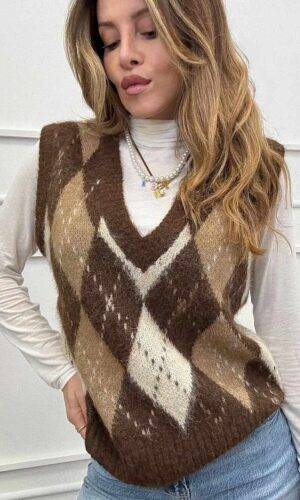 Only Gilet Rombi Camel