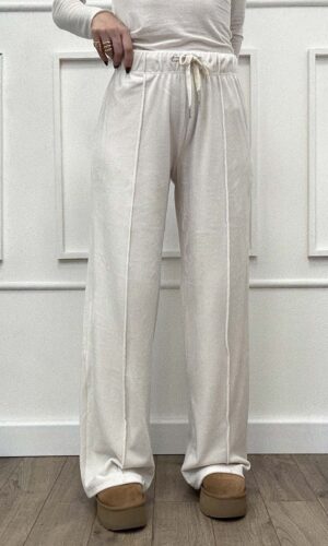 Only Pantalone Tuta Ciniglia Burro