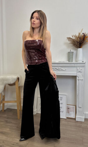 Only Top Paillettes Vino