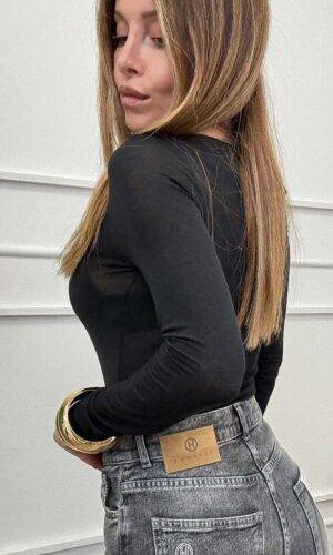 VelvetSnack Maglia Kim Collo Barchetta Nero