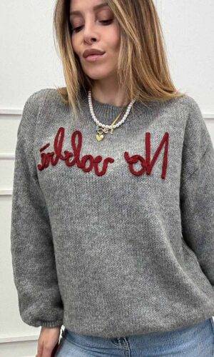 VelvetSnack Maglia No Vabbe’ Grigio