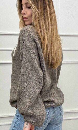 VelvetSnack Maglia No Vabbe’ Tortora