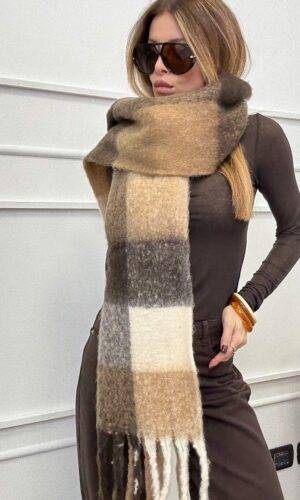 Vero Moda Sciarpa Check Marrone