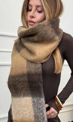 Vero Moda Sciarpa Check Marrone