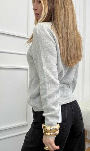 VelvetSnack Maglia Misto Cashmere Grigio Perla