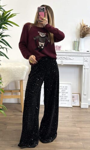 VelvetSnack Pantalone Palazzo Paillettes