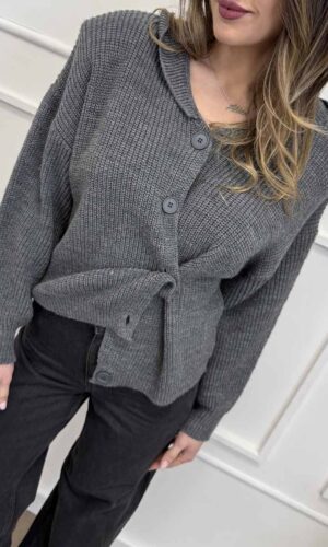 HaveOne Cardigan Punto Pannocchia Grigio