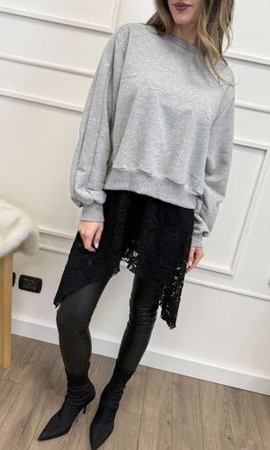 HaveOne Felpa con top pizzo