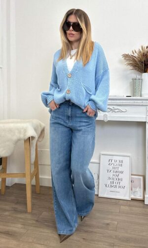 HaveOne Cardigan Tasche Cielo