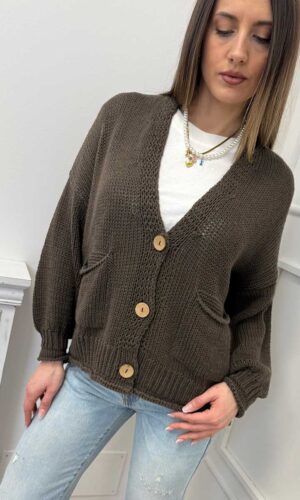 HaveOne Cardigan Tasche Moro