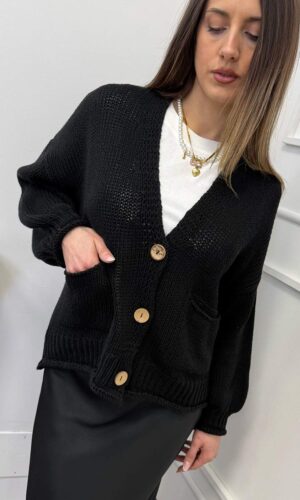HaveOne Cardigan Tasche Nero