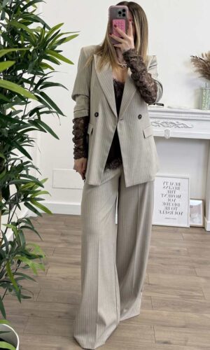 HaveOne Giacca Gessata Pizzo